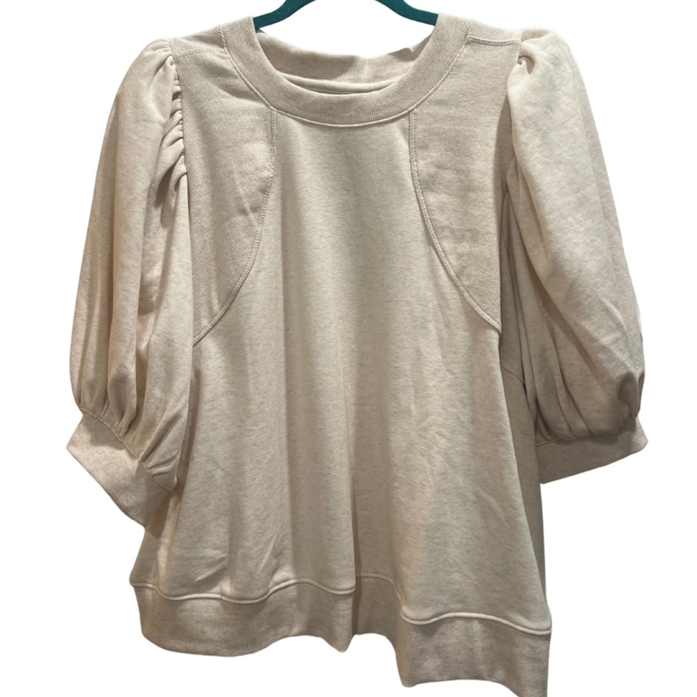 MAEVE SHORT PUFF-SLEEVE SWEATSHIRT